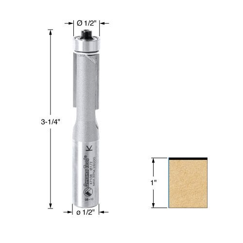 Amana Tool - 47108 Carbide Tipped Flush Trim 1/2 Dia x 1" 2 Shank - Image 2