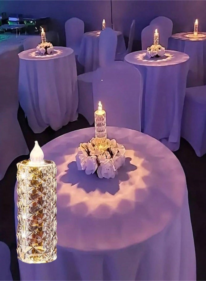 ميدي قطعتان من مصابيح الشموع LED عديمة اللهب بتصميم كريستالي، إضاءة محيطية آمنة تشبه الكريستال لتزيين المنزل وغرفة المعيشة وغرفة النوم، وإضاءة تخطيط مشاهد الحفلات وحفلات الزفاف والمهرجانات، شموع زينة تدوم طويلاً ببطارية قابلة للاستبدال، مصابيح آمنة عديمة اللهب لخلق جو رومانسي دافئ - Image 3