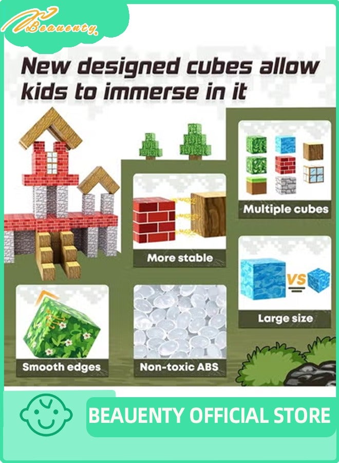 Beauenty 100PCS Magnetic Blocks for Boys & Girls Age 3-8, STEM Montessori Sensory Toys for Toddlers, Gifts for 3+ Years Old Kids, 2CM Magnet Cubes Classroom Must Haves Construction Toys - Image 4