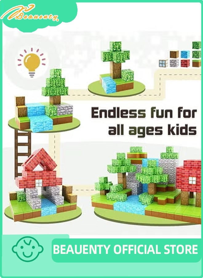 Beauenty 100PCS Magnetic Blocks for Boys & Girls Age 3-8, STEM Montessori Sensory Toys for Toddlers, Gifts for 3+ Years Old Kids, 2CM Magnet Cubes Classroom Must Haves Construction Toys - Image 5