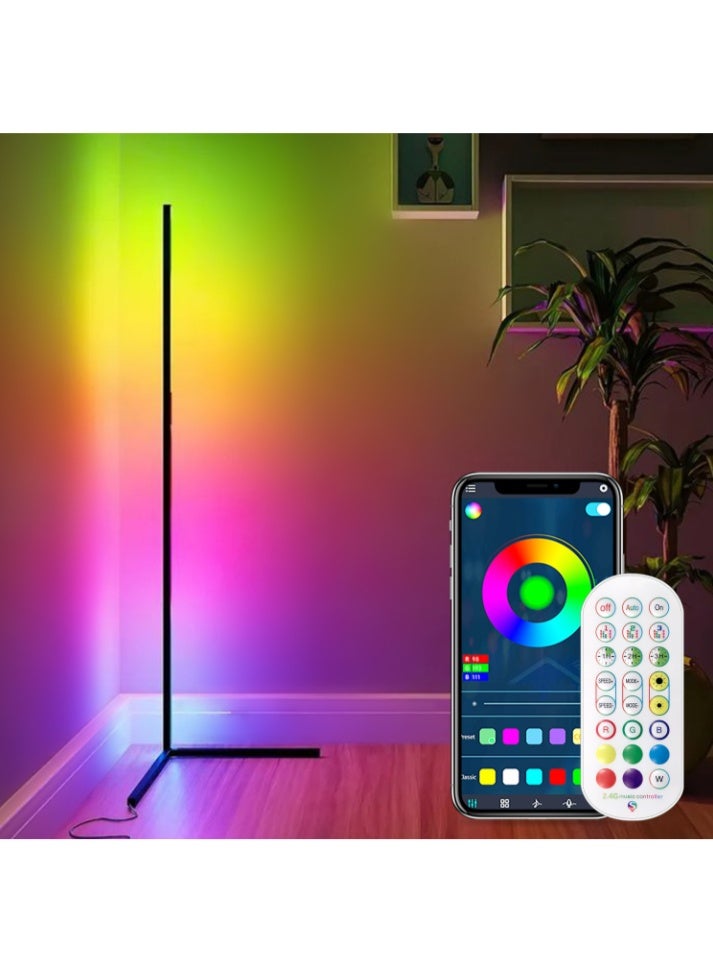 جروفميد .。مصباح أرضي LED RGBIC مع بلوتوث وتحكم باللمس وتوافق تطبيقي - تصميم عصري بسيط - Image 1