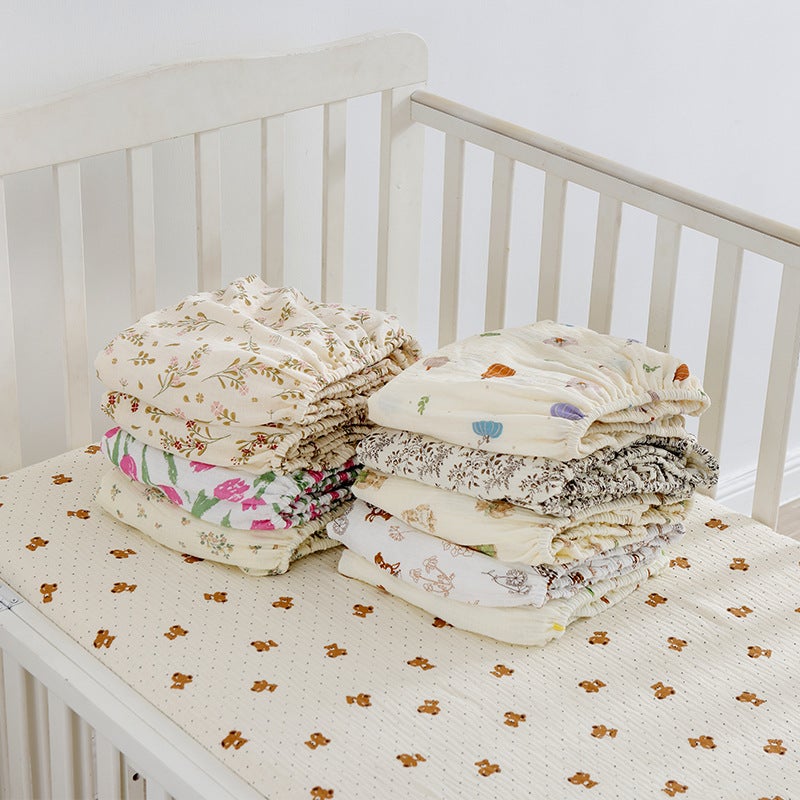 Baby Fitted Bed Sheets, Cotton Gauze, Special Small Bed Sheets for Newborn Babies, Kindergarten Kidsren''s Spliced ??Mattress Cover, Breathable - Image 4