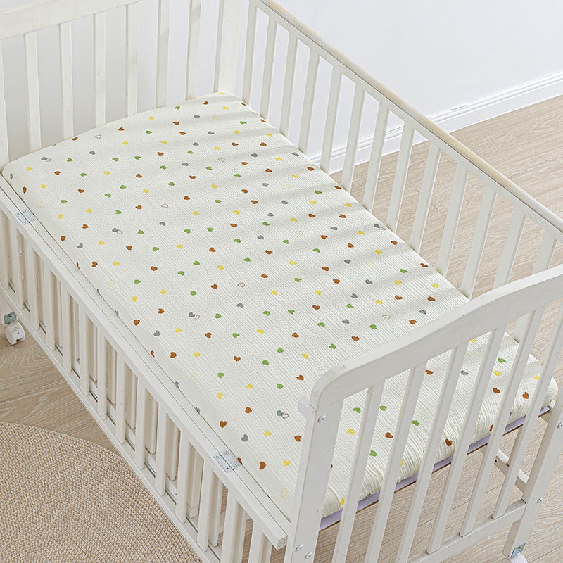 Baby Fitted Bed Sheets, Cotton Gauze, Special Small Bed Sheets for Newborn Babies, Kindergarten Kidsren''s Spliced ??Mattress Cover, Breathable - Image 1