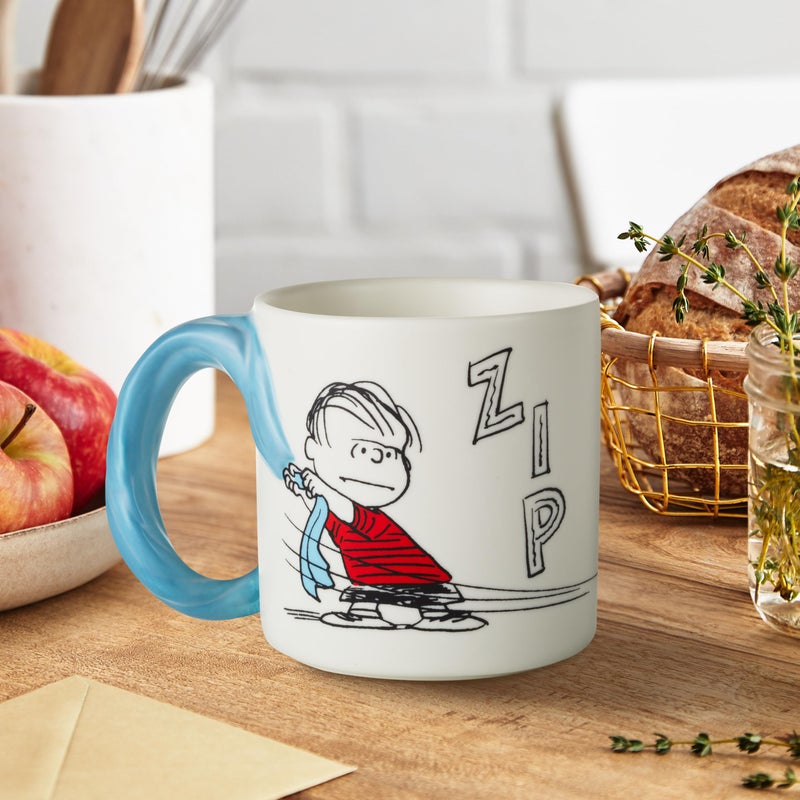 Hallmark Peanuts Linus and Snoopy Coffee Mug (Dimensional Blanket) 17 oz., Gifts for Moms, Dad, Teacher, Boss - Image 2