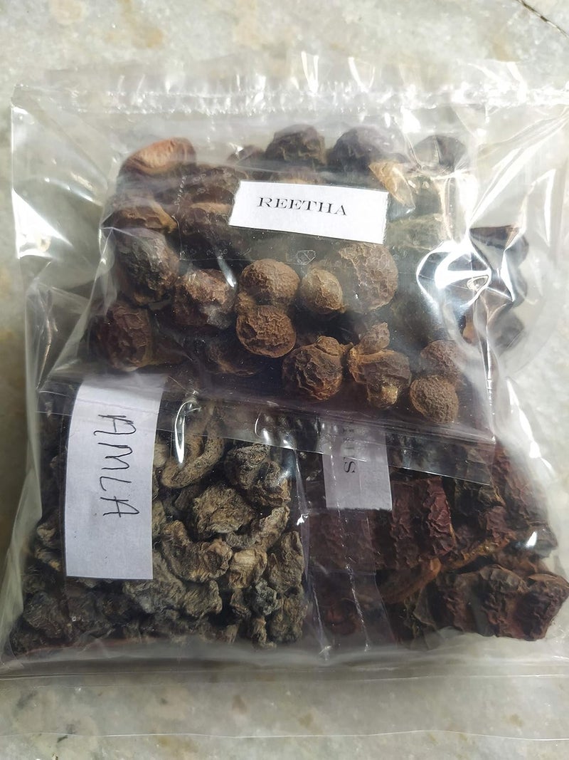 Ambe Ayurveda Combo Dried Amla Reetha Shikakai 50gm each - Image 1
