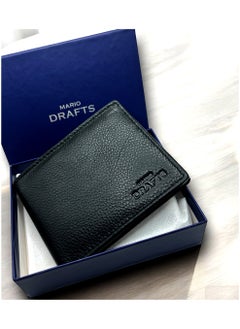 MARIO DRAFTS Mario Drafts Genunine Leather Bifold Wallet, Black  - Image 2
