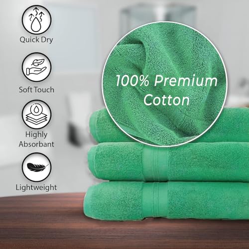 KAHAF COLLECTION 100% Cotton Bath Towels, 24x48 Pack of 6 Towels, Quick Dry, Highly Absorbent, Soft Feel Towel, Gym, Spa, Bathroom, Shower, Pool, Luxury Soft Towels (Light Green, 24x48-6 Pack) - Image 4