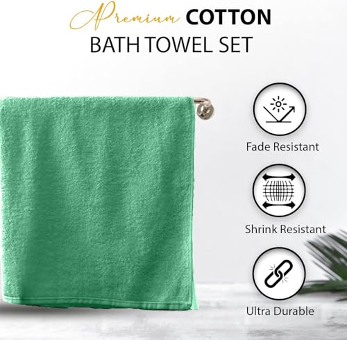 KAHAF COLLECTION 100% Cotton Bath Towels, 24x48 Pack of 6 Towels, Quick Dry, Highly Absorbent, Soft Feel Towel, Gym, Spa, Bathroom, Shower, Pool, Luxury Soft Towels (Light Green, 24x48-6 Pack) - Image 5