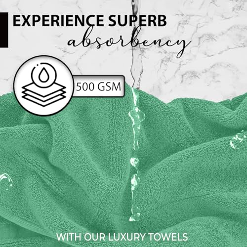 KAHAF COLLECTION 100% Cotton Bath Towels, 24x48 Pack of 6 Towels, Quick Dry, Highly Absorbent, Soft Feel Towel, Gym, Spa, Bathroom, Shower, Pool, Luxury Soft Towels (Light Green, 24x48-6 Pack) - Image 3