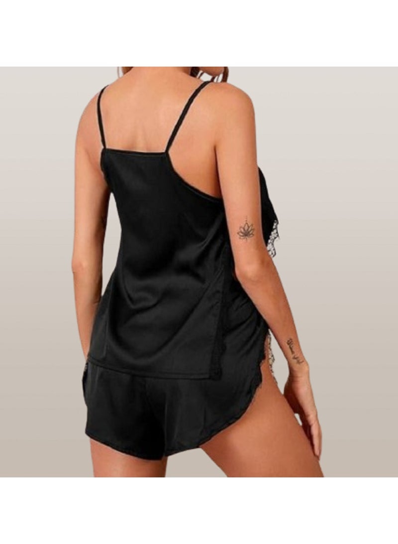 مانيكان طقم نسائي مكون من قطعتين بأطراف من الدانتيل وفتحتين جانبيتين - Image 4