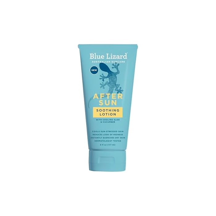 BLUE LIZARD After Sun Soothing Lotion, Lightweight Formula with Shea Butter, Soothes and Moisturizes, Proven to Reduce the Look of Redness, Instant Hydration, Vegan, Hypoallergenic, 6 oz.