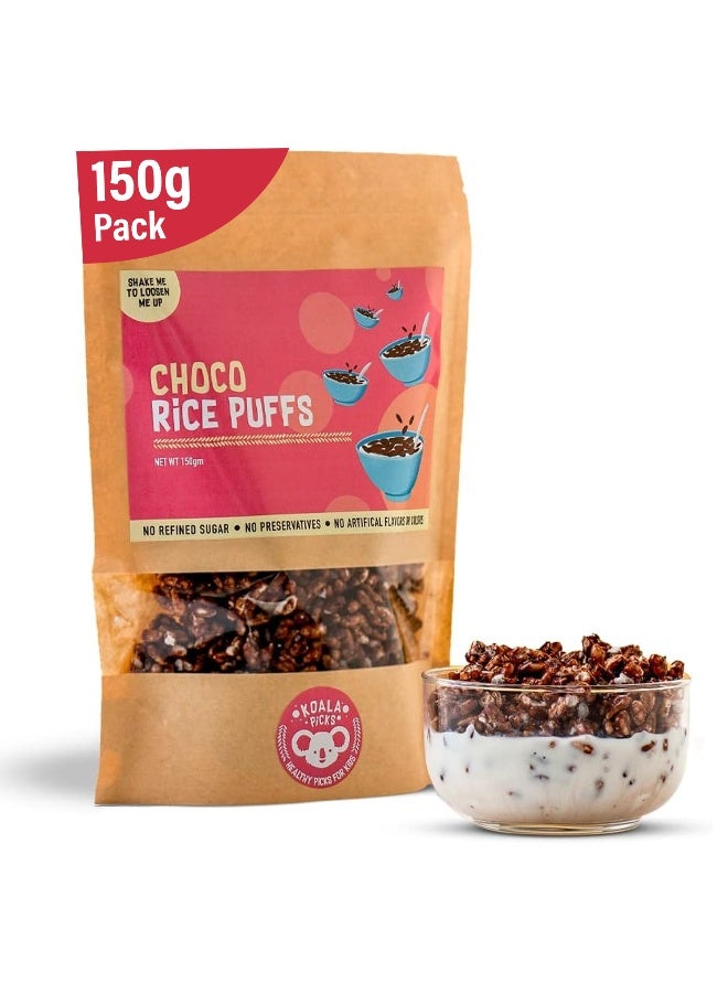 Koala Picks Choco Rice Puffs 150g – Free from Refined Sugar, Preservatives, and Artificial Flavors, Healthy Chocolate Snack for Kids & Adults, Crunchy & Delicious - Image 1