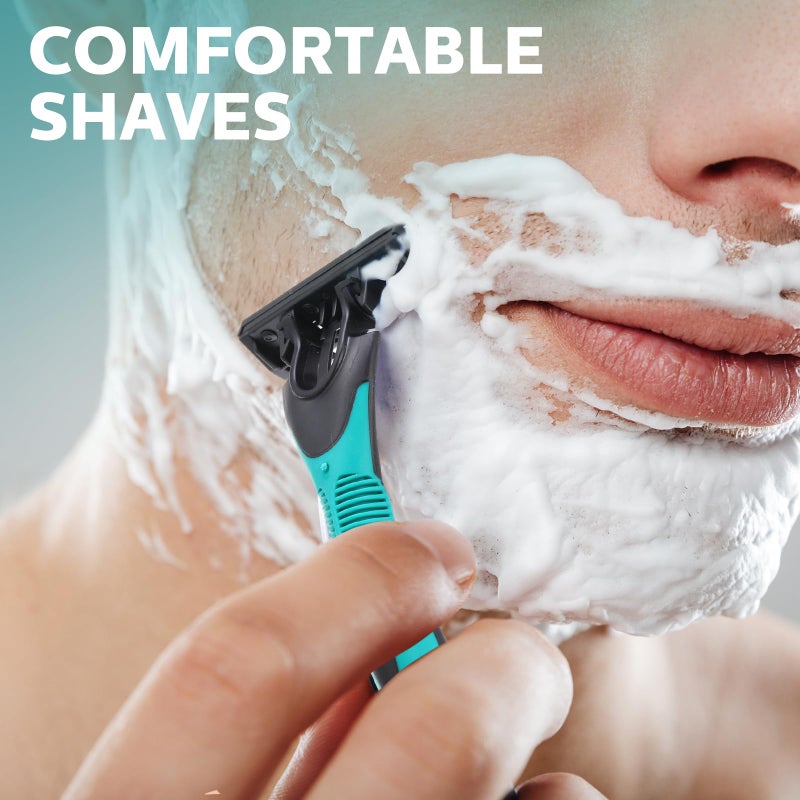 Leriton 50 Pcs Men's Disposable Razors Bulk 3 Blade Men Razors for Head Sensitive Skin Comfortable Shave - Image 5