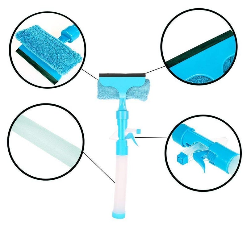 ONPRIX ONPRIX Glass Wiper Car Window Cleaner 3 in 1 Spray Type Cleaning Easy Glass Wiper Window Cleaning Wiper Spray Bottle Sprayer Glass Wiper Window Mirror Cleaning for Bathroom TilesTable Office car  - Image 2