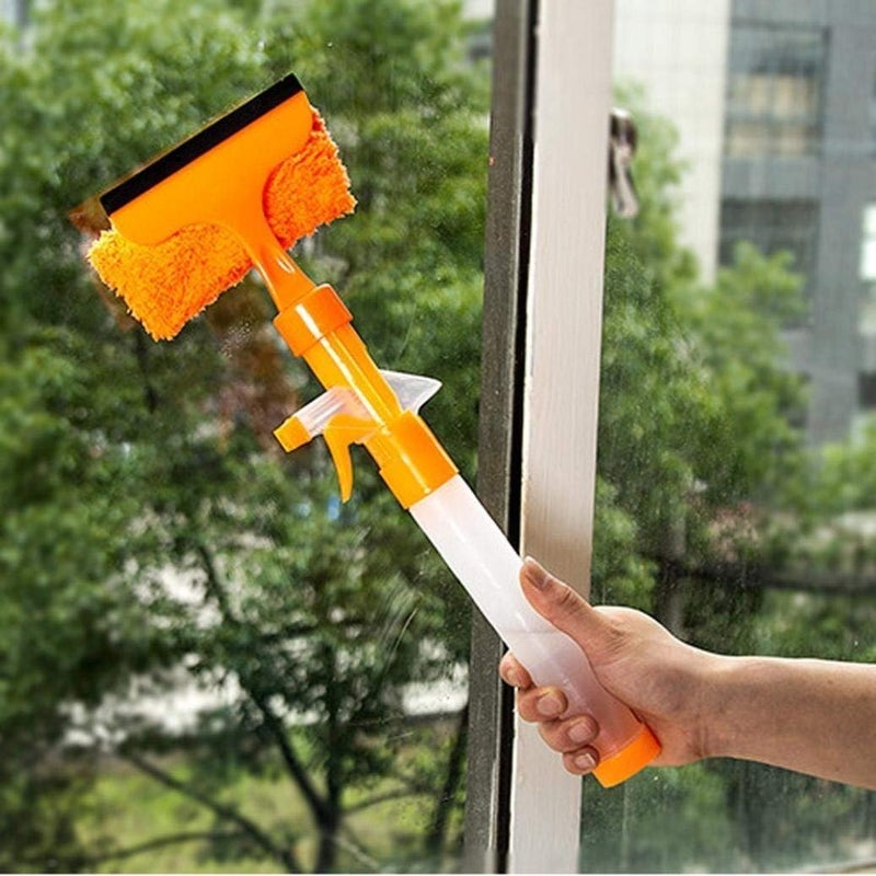ONPRIX ONPRIX Glass Wiper Car Window Cleaner 3 in 1 Spray Type Cleaning Easy Glass Wiper Window Cleaning Wiper Spray Bottle Sprayer Glass Wiper Window Mirror Cleaning for Bathroom TilesTable Office car  - Image 1