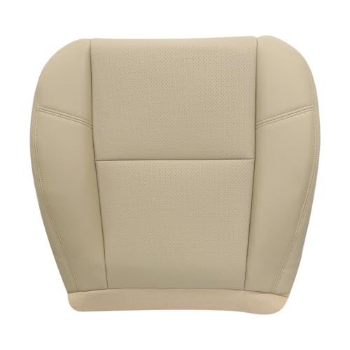 NLQR Cashmere Tan #333 313 Leather Perforated Driver or Passenger Bottom Replacement Seat Cover Compatible with Cadillac Escalade 2009 2010 2011 2012 2013 2014 Chevy Tahoe GMC Sierra Yukon 2007-2014 - Image 1