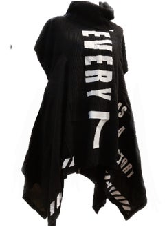 Generic Women tricot printed asymmetrical sweater pullover high neck  - Image 2