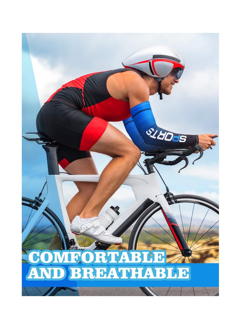 6 Pairs of UV Protection Compression Arm Sleeves, Cooling Sports Arm Warmers, Anti-Slip Ice Silk Covers for Men and Women, Ideal for Football, Golf, and Volleyball. - Image 2