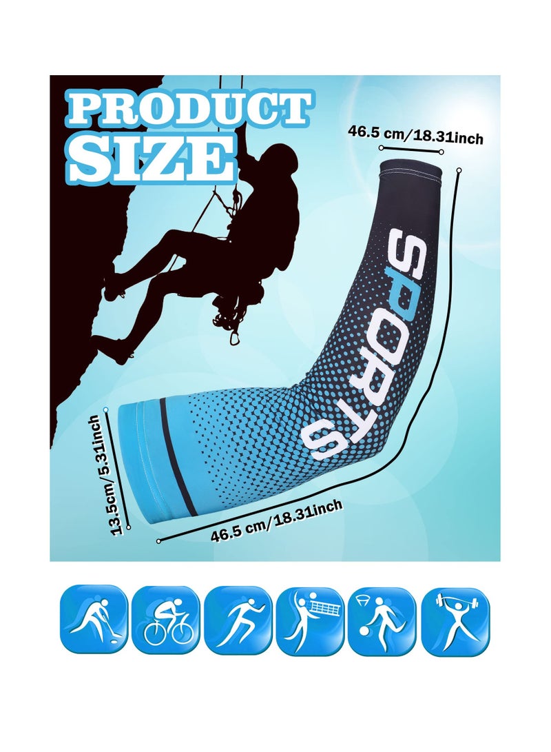 6 Pairs of UV Protection Compression Arm Sleeves, Cooling Sports Arm Warmers, Anti-Slip Ice Silk Covers for Men and Women, Ideal for Football, Golf, and Volleyball. - Image 3