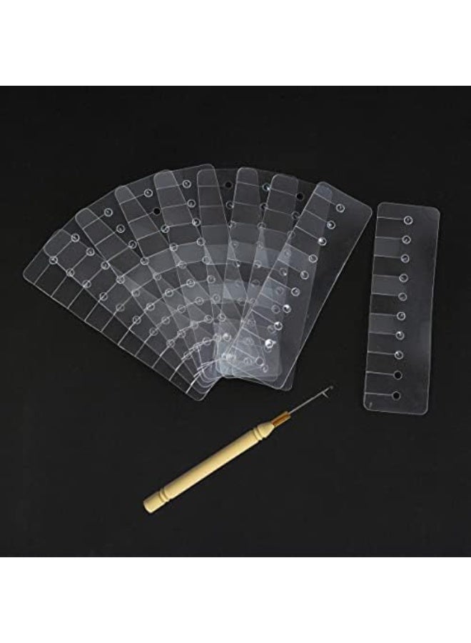 yantaisiyu Heat Shield Guards for Hair Extension Multi Hole Shield Spacers Fusion Glue Protector Templates with Hook Pulling Needle for Hair Extensions (10 Pieces) - Image 1