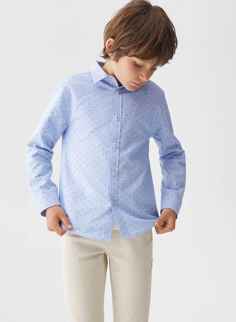 MANGO Kids Polka Dot Shirt
