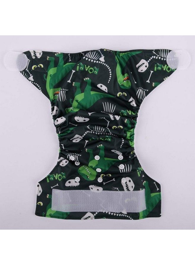 Sigzagor Baby Pocket Cloth Diaper Nappy Wide Hook And Loop For Boys (Green Dinosaurs) - Image 4