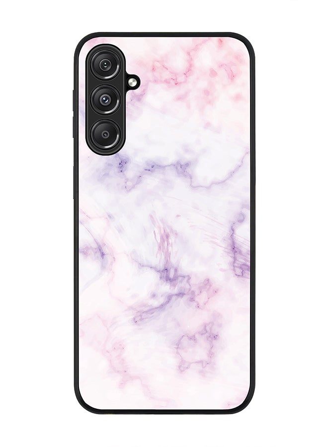 Stylizedd Rugged Black Edge case for Samsung Galaxy M34 5G, Custom Slim fit Flexible Anti Drop Thin Phone Case Cover - Marble Print Cotton Candy - Image 1