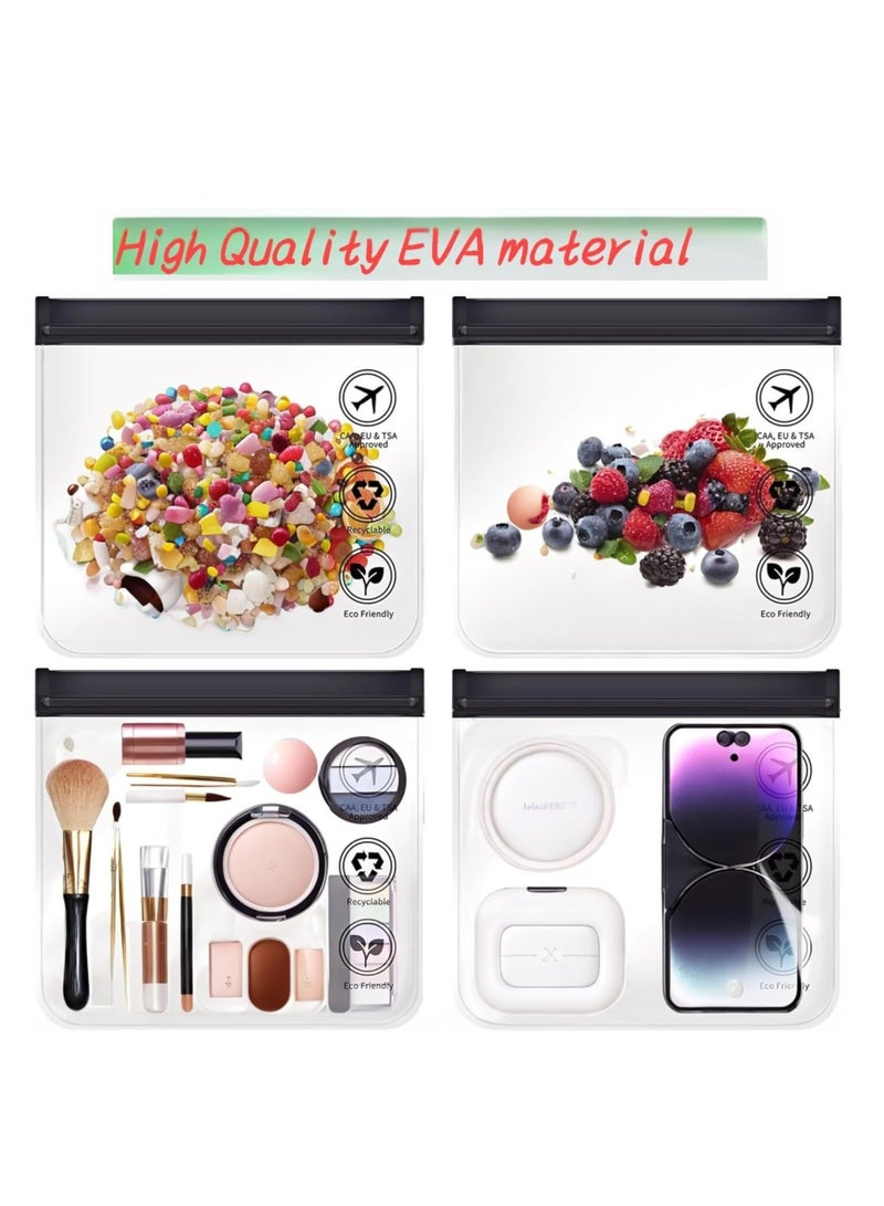 إسكدنيا 4 قطعة من حقائب معاينة موافقة TSA للسفر حجم كوارت مغلق بأغلفة زيبكر لا تسرب الحسامات والمستحضرات الجمالية - Image 3