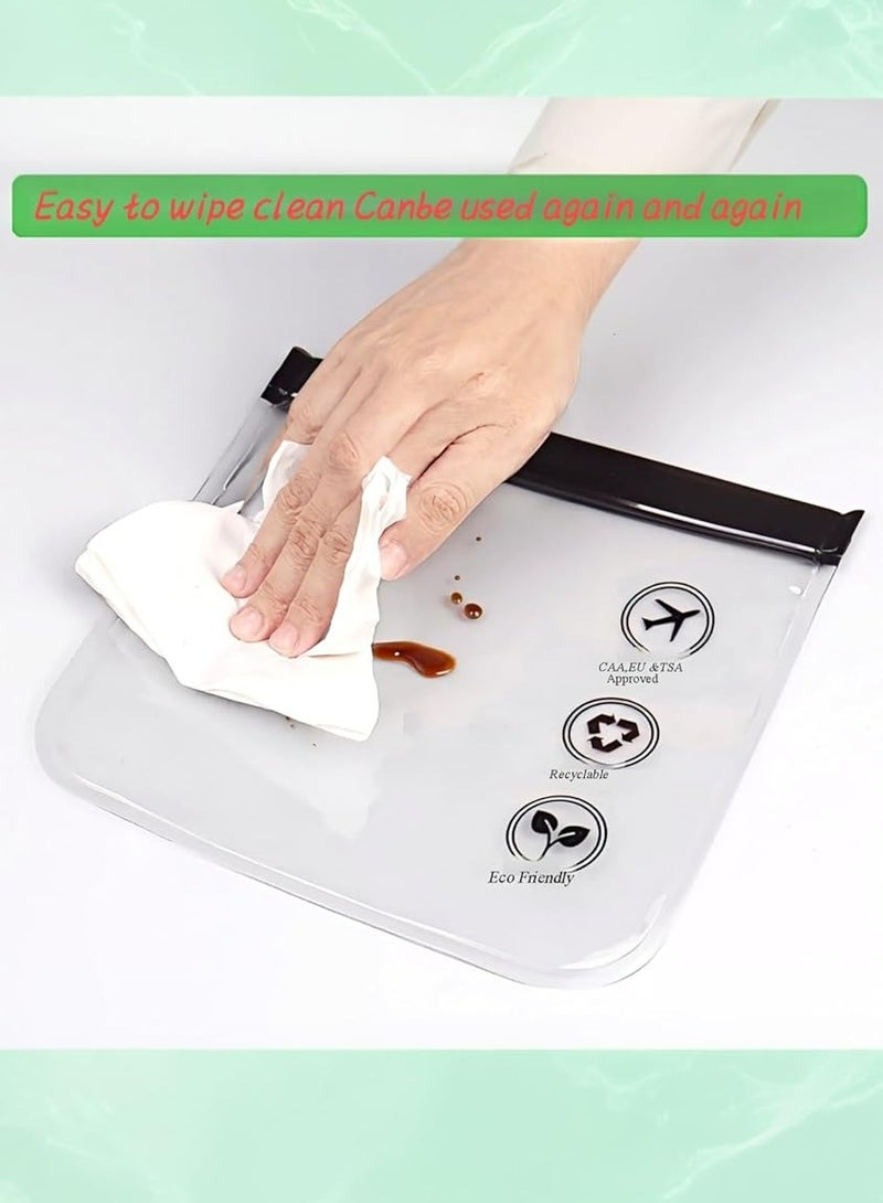 إسكدنيا 4 قطعة من حقائب معاينة موافقة TSA للسفر حجم كوارت مغلق بأغلفة زيبكر لا تسرب الحسامات والمستحضرات الجمالية - Image 4