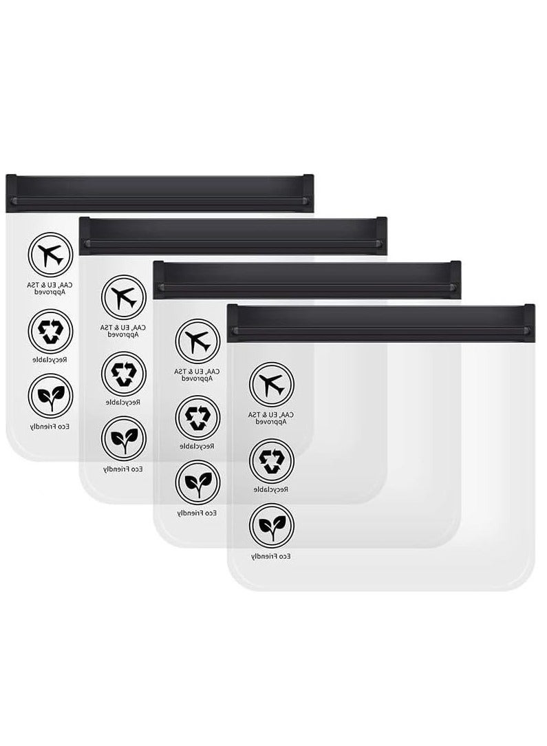 إسكدنيا 4 قطعة من حقائب معاينة موافقة TSA للسفر حجم كوارت مغلق بأغلفة زيبكر لا تسرب الحسامات والمستحضرات الجمالية - Image 1