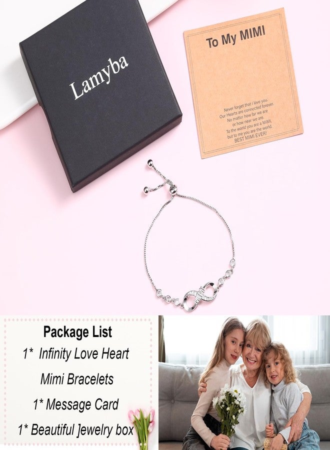 Lamyba Mimi Gifts, Mimi Bracelet for Grandma, Gifts for Mimi for Christmas Mother's Day Birthday, Perfect Presents for Grandma, Infinity Love Heart Bracelets for Women, Adjustable - Image 3