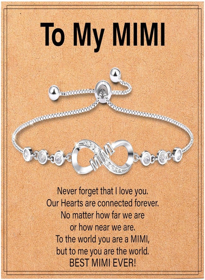 Lamyba Mimi Gifts, Mimi Bracelet for Grandma, Gifts for Mimi for Christmas Mother's Day Birthday, Perfect Presents for Grandma, Infinity Love Heart Bracelets for Women, Adjustable - Image 1