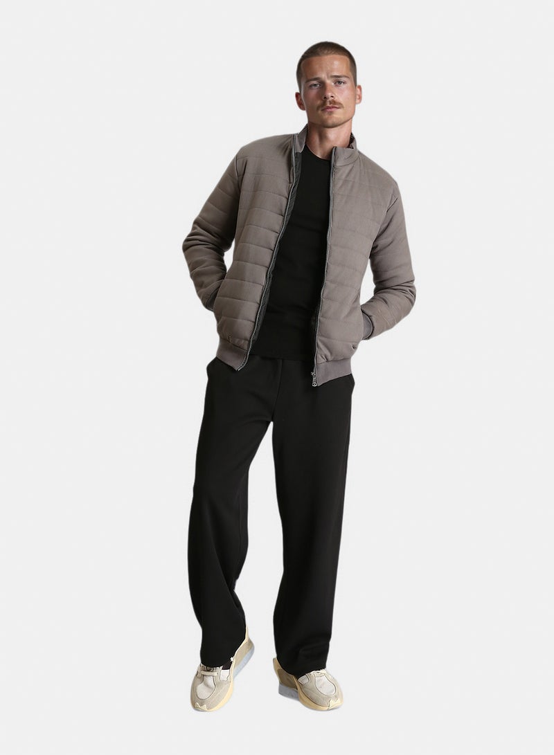 RAVIN Men Long Sleeves Bomber Jacket With Hem Grey - Image 4