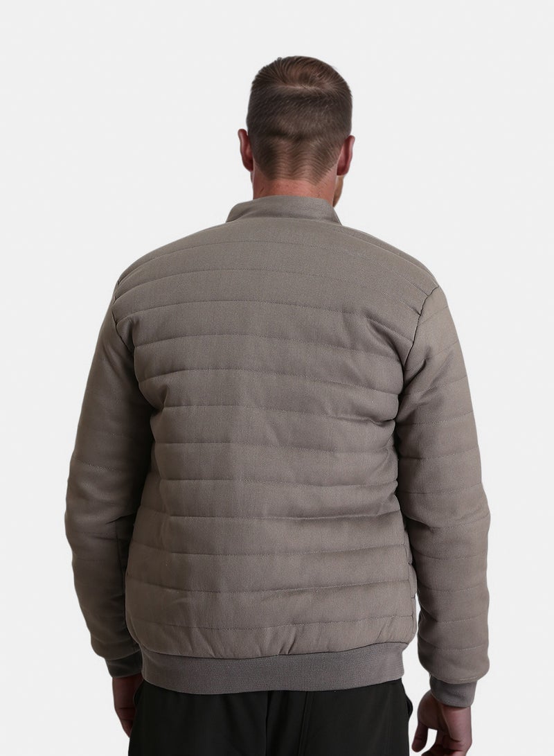 RAVIN Men Long Sleeves Bomber Jacket With Hem Grey - Image 2
