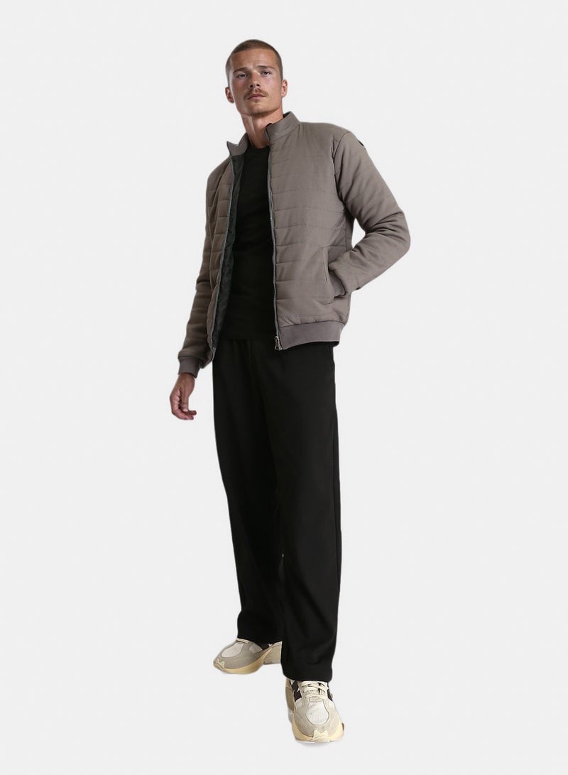 RAVIN Men Long Sleeves Bomber Jacket With Hem Grey - Image 5
