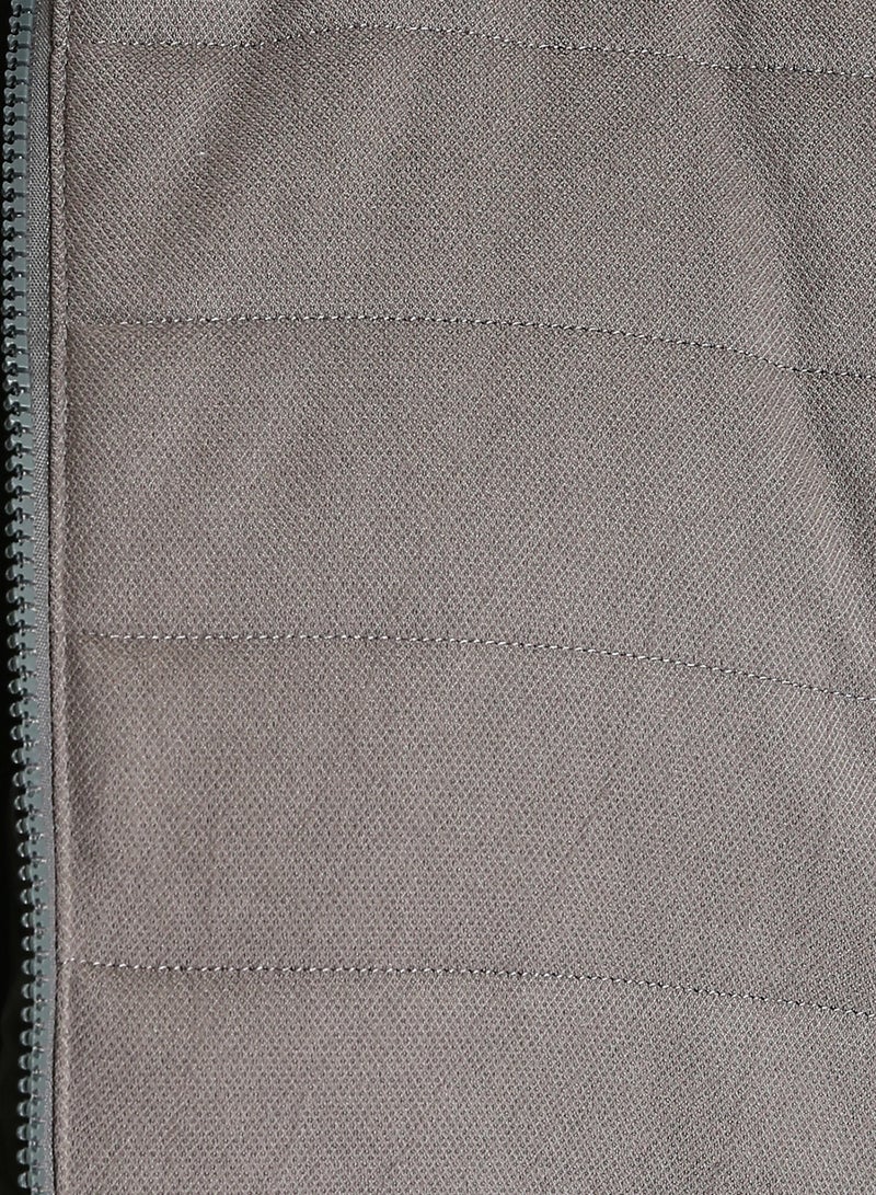 RAVIN Men Long Sleeves Bomber Jacket With Hem Grey - Image 3