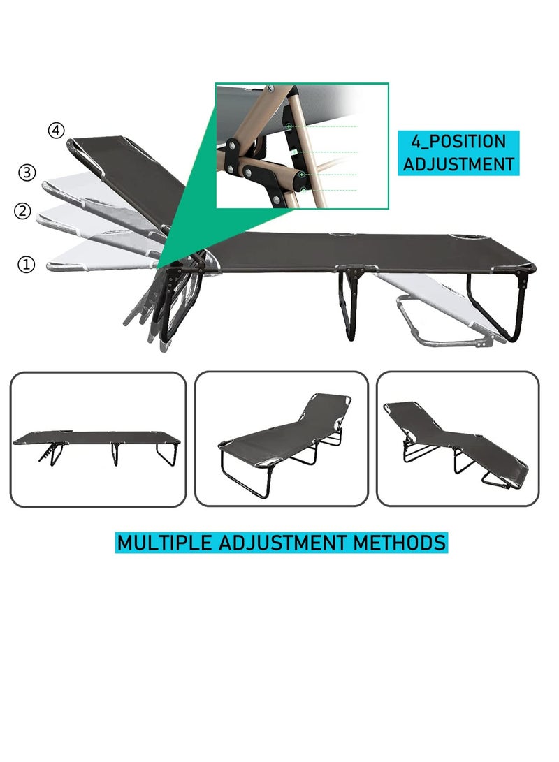 GO2CAMPS Foldable Camping Bed | Zero Gravity Camping Chair With Headrest | Beach Chair | Sun Lounger |  | Camping Cot | Travel Bed | Picnic Bed - Image 4