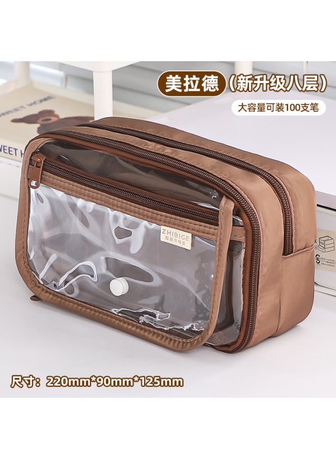 Transparent Pencil Case, Trendy And Stylish For Girls, Large Capacity, Can Hold Badges And Small Cards, Unique Stationery Box For Middle School Students