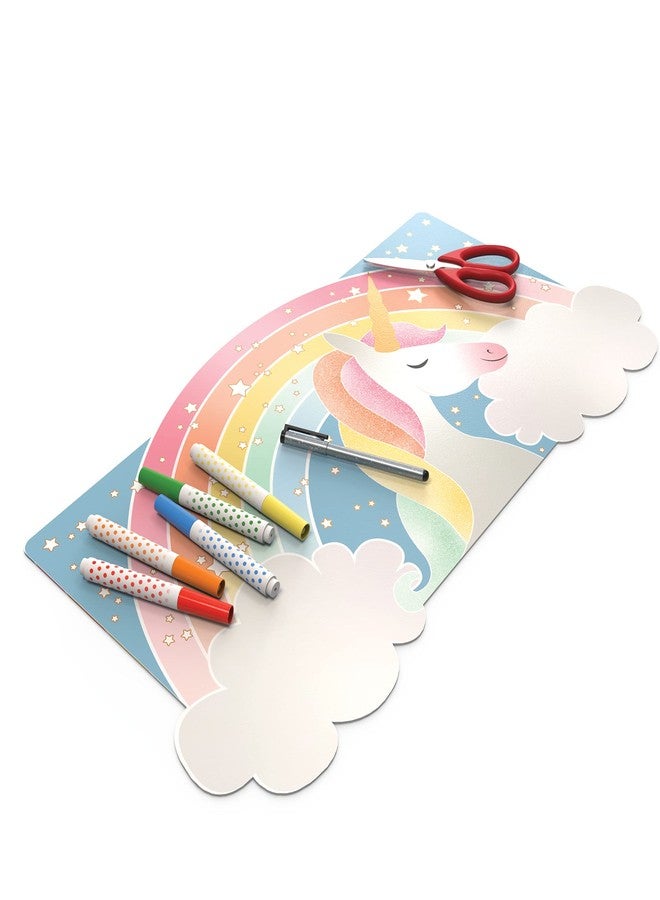 Uncommon Desks Kid's Desk Mat - for Schoolwork Arts & Crafts - Fun Computer & Mouse Pad Blotter - Washable Table Cover - Student School Organizer - Cute Office, Home, School Supplies - Unicorn Design - Image 1