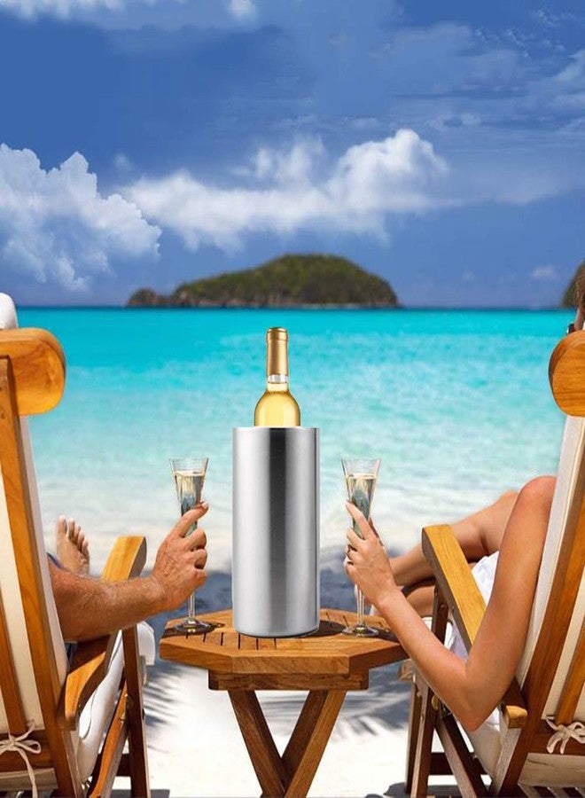 چولي تاك دلو تبريد النبيذ من جوليتاك، دلو تبريد نبيذ مزدوج الجدار من الفولاذ المقاوم للصدأ، يحافظ على البرودة لساعات، مبرد زجاجات نبيذ، دلو معزول للشمبانيا والبيرة والثلج (قطعة واحدة) - Image 5