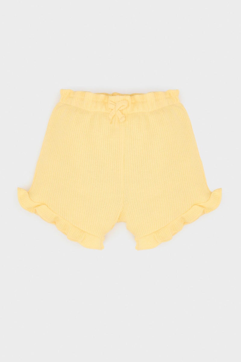DeFacto Yellow BabyGirl Baby Girl Regular Fit Waffle Shorts Casual - Image 2