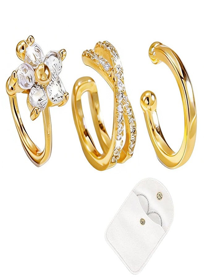Flavizo Clip-On Ear Cuff Earrings, No-Piercing Clip-On Design, Stylish Gold & Elegant Finish, Lightweight & Comfortable Wear | Fake Ear Piercing | Upper Ear Style | Easy Wear | Party & Daily - Image 1