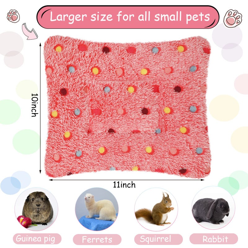 Jetec 3 Pcs Bunny Guinea Pig Beds Soft Bunny Mats Warm Guinea Pig Mat Small Animal Winter Bed Pads Fleece Sleeping Pads for Indoor Rabbit Hamster Squirrel Hedgehog Chinchilla Ferret(Dots) - Image 2