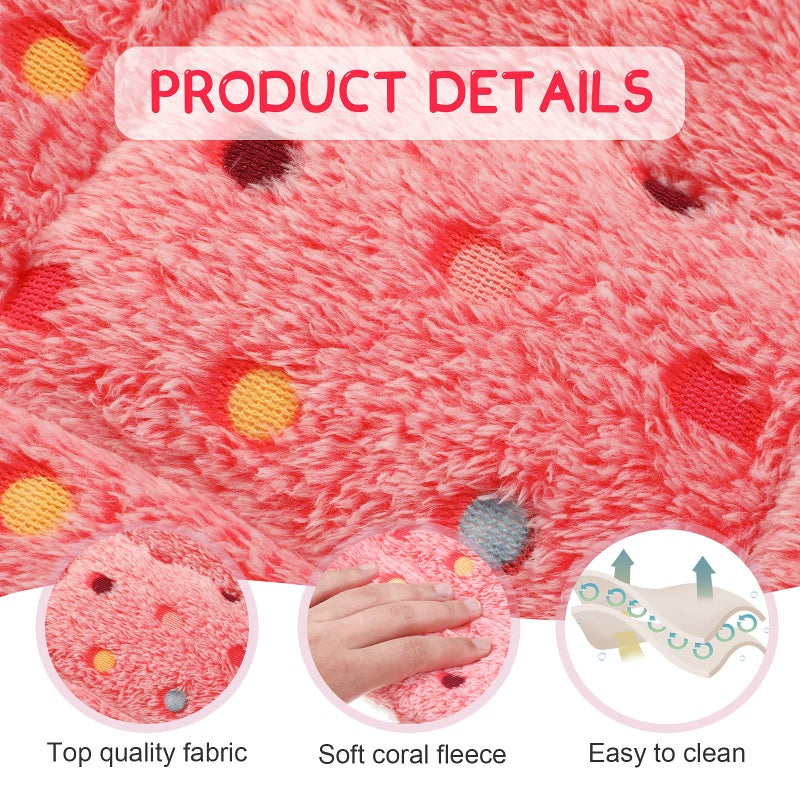 Jetec 3 Pcs Bunny Guinea Pig Beds Soft Bunny Mats Warm Guinea Pig Mat Small Animal Winter Bed Pads Fleece Sleeping Pads for Indoor Rabbit Hamster Squirrel Hedgehog Chinchilla Ferret(Dots) - Image 5