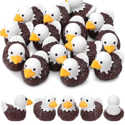 GGSTDDUP 50 Pcs Bald Eagle Ducks Toy Figures Mini Bald Eagle Resin Ducks Bulk Tiny Bald Eagle Figurine Dress up Duck Toy for Party Favors Bald Eagle - Image 1