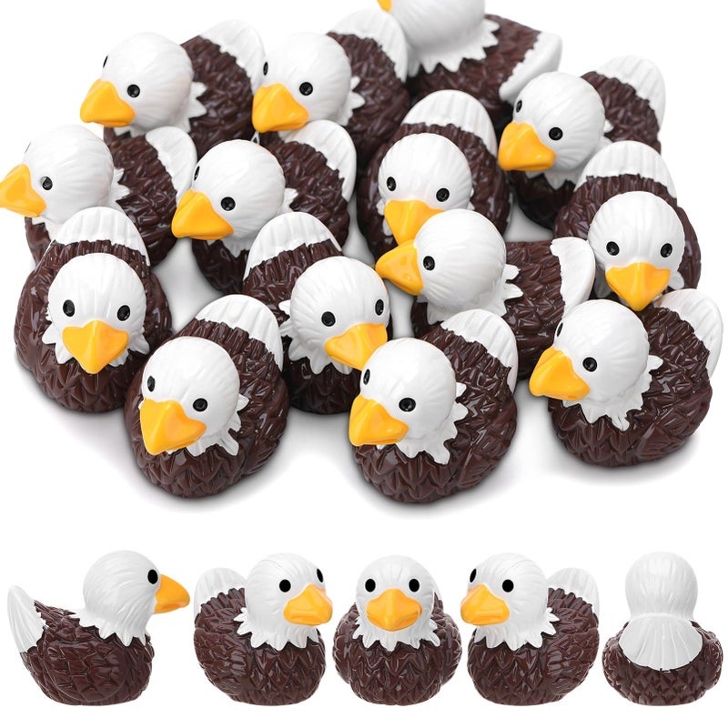 GGSTDDUP 50 Pcs Bald Eagle Ducks Toy Figures Mini Bald Eagle Resin Ducks Bulk Tiny Bald Eagle Figurine Dress up Duck Toy for Party Favors Bald Eagle - Image 3