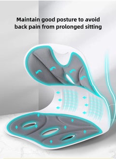 Generic Seat Cushion and Lumbar Support Pillow Orthopedic Memory Foam Chair Back Cushion for Sciatica Lower Back & Tailbone Pain Relief, Adjustable Recliner Ergonomic Washable Versatile Pad for Car Office  - Image 1