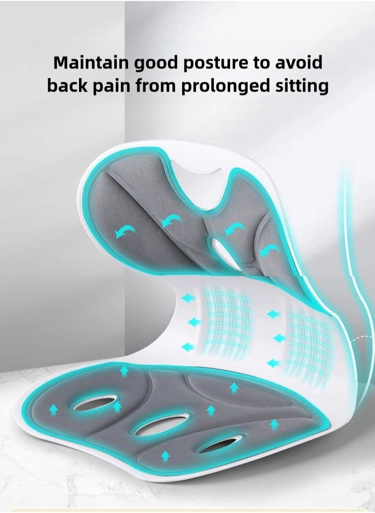 Generic Seat Cushion and Lumbar Support Pillow Orthopedic Memory Foam Chair Back Cushion for Sciatica Lower Back & Tailbone Pain Relief, Adjustable Recliner Ergonomic Washable Versatile Pad for Car Office  - Image 1