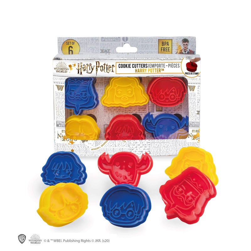 Cinereplicas Cinereplicas Harry Potter  Cookie Cutters  Set of 6  Official  Blue Red Yellow 