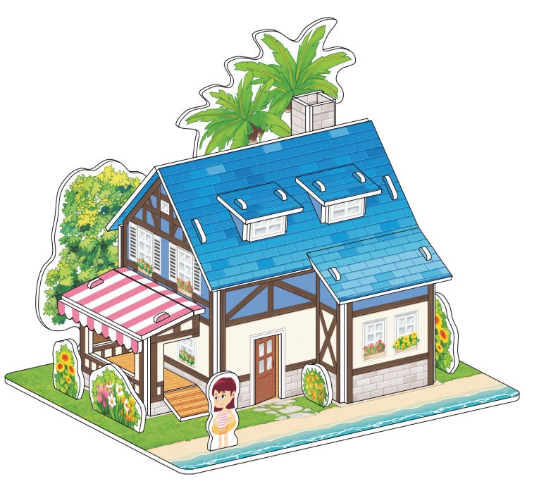 Children'S 3D Stereo Puzzle Toys For Ages 3 To 6, House Princess Building Blocks For Boys And Girls, 3D Diy Handmade Small House Assembly - Image 1